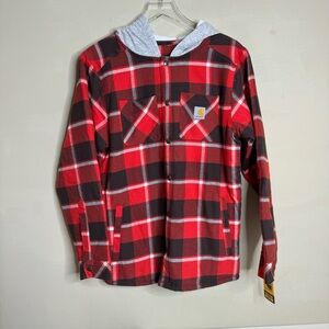 Carhartt BOYS' LONG-SLEEVE FLANNEL HOODED SHIRT (CHILD/YOUTH) size XL 18…